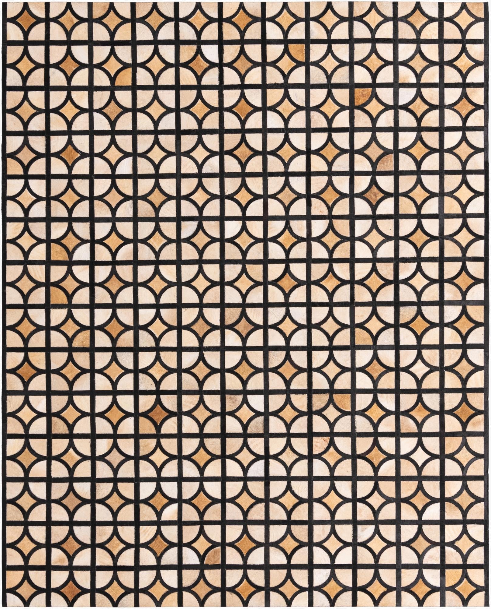  8' 2 x 10' 2 Cowhide Leather Rug