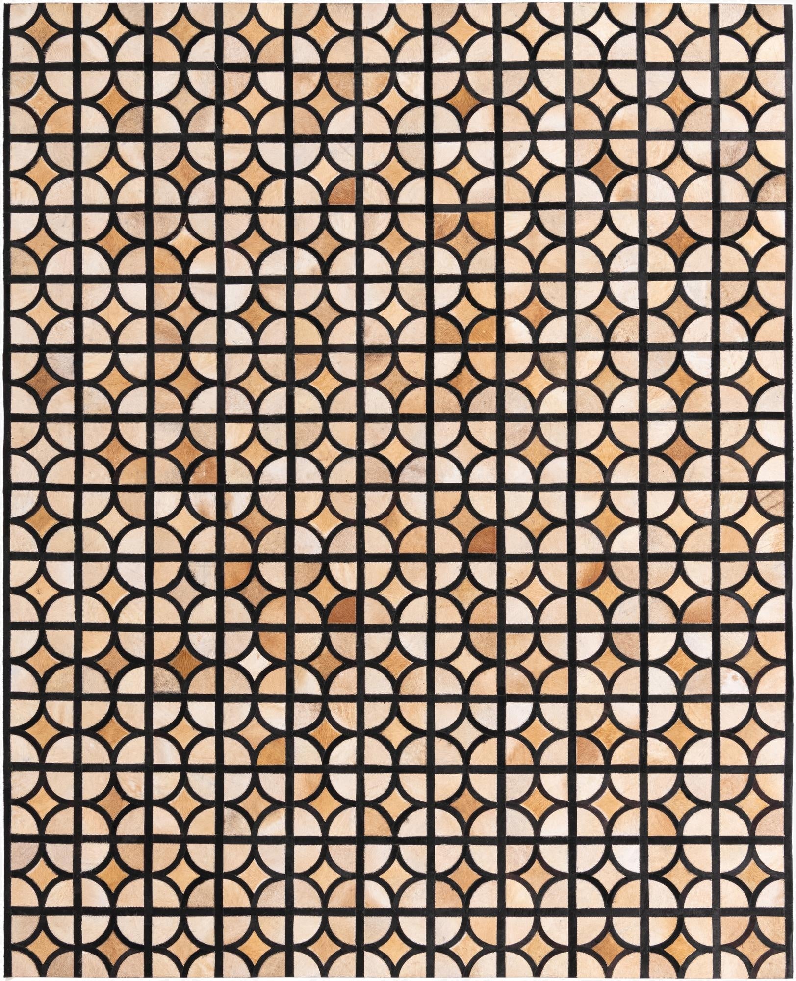  8' 2 x 10' Cowhide Leather Rug