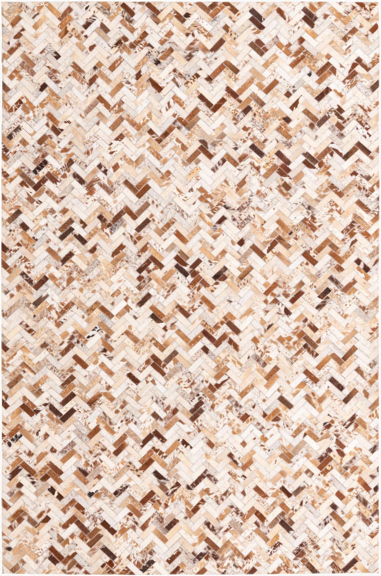  5' 2 x 8' Cowhide Leather Rug