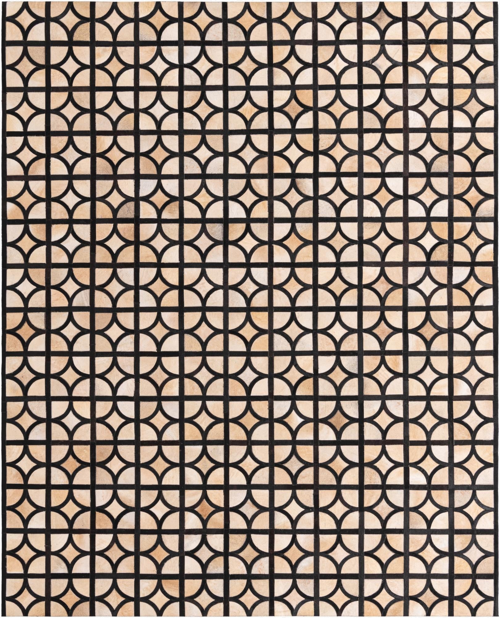  8' 2 x 10' Cowhide Leather Rug