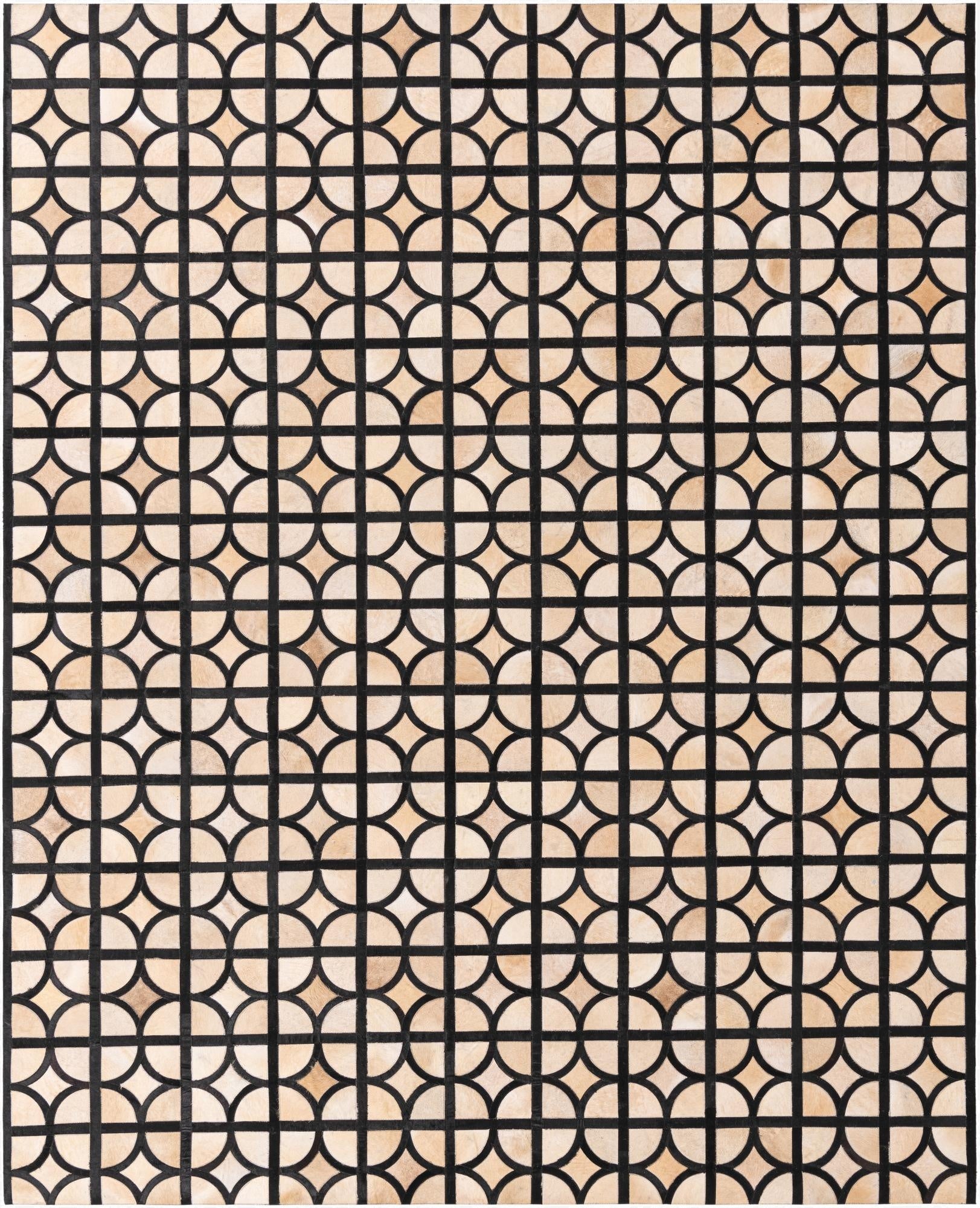  8' 1 x 10' Cowhide Leather Rug