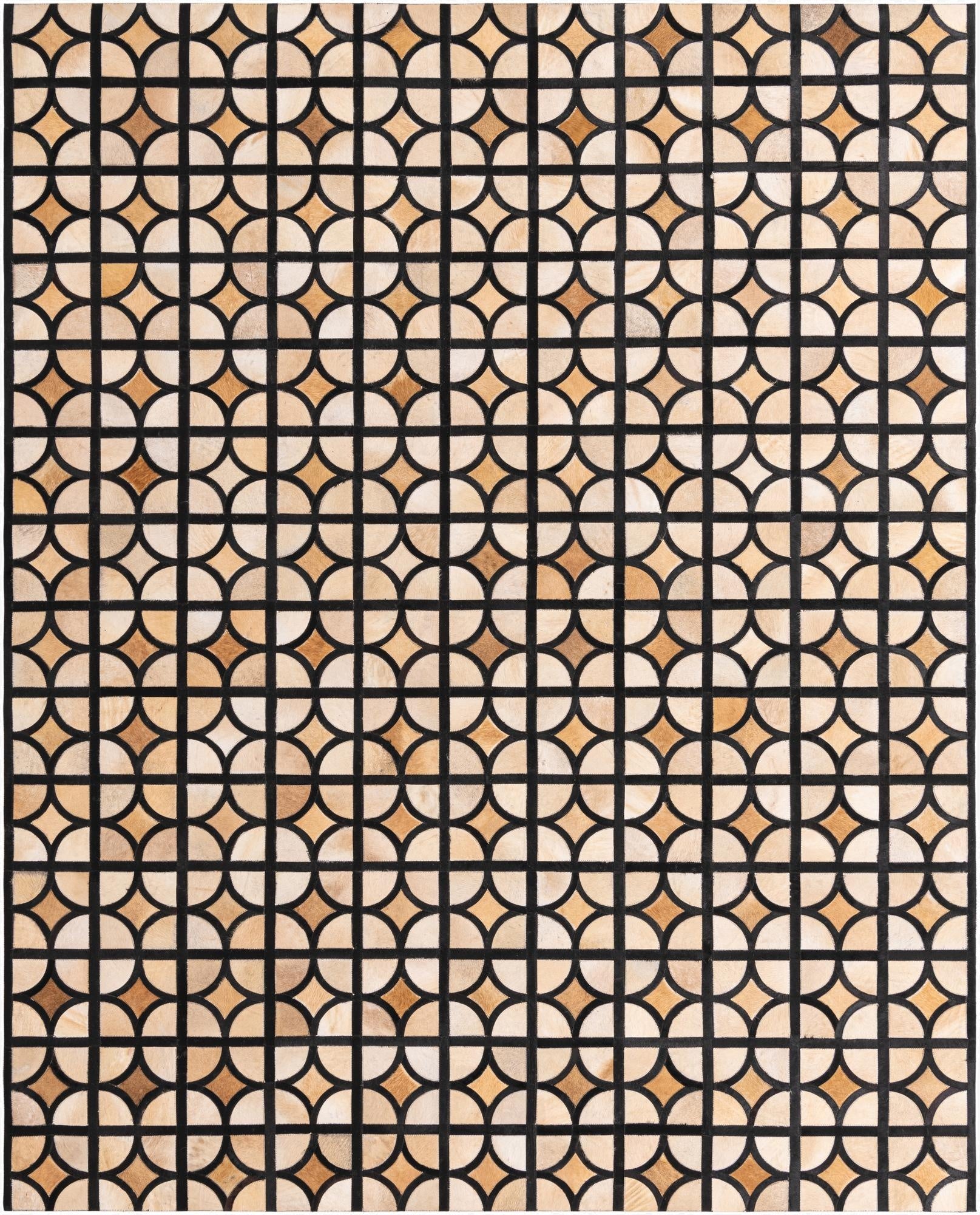  8' 1 x 10' Cowhide Leather Rug