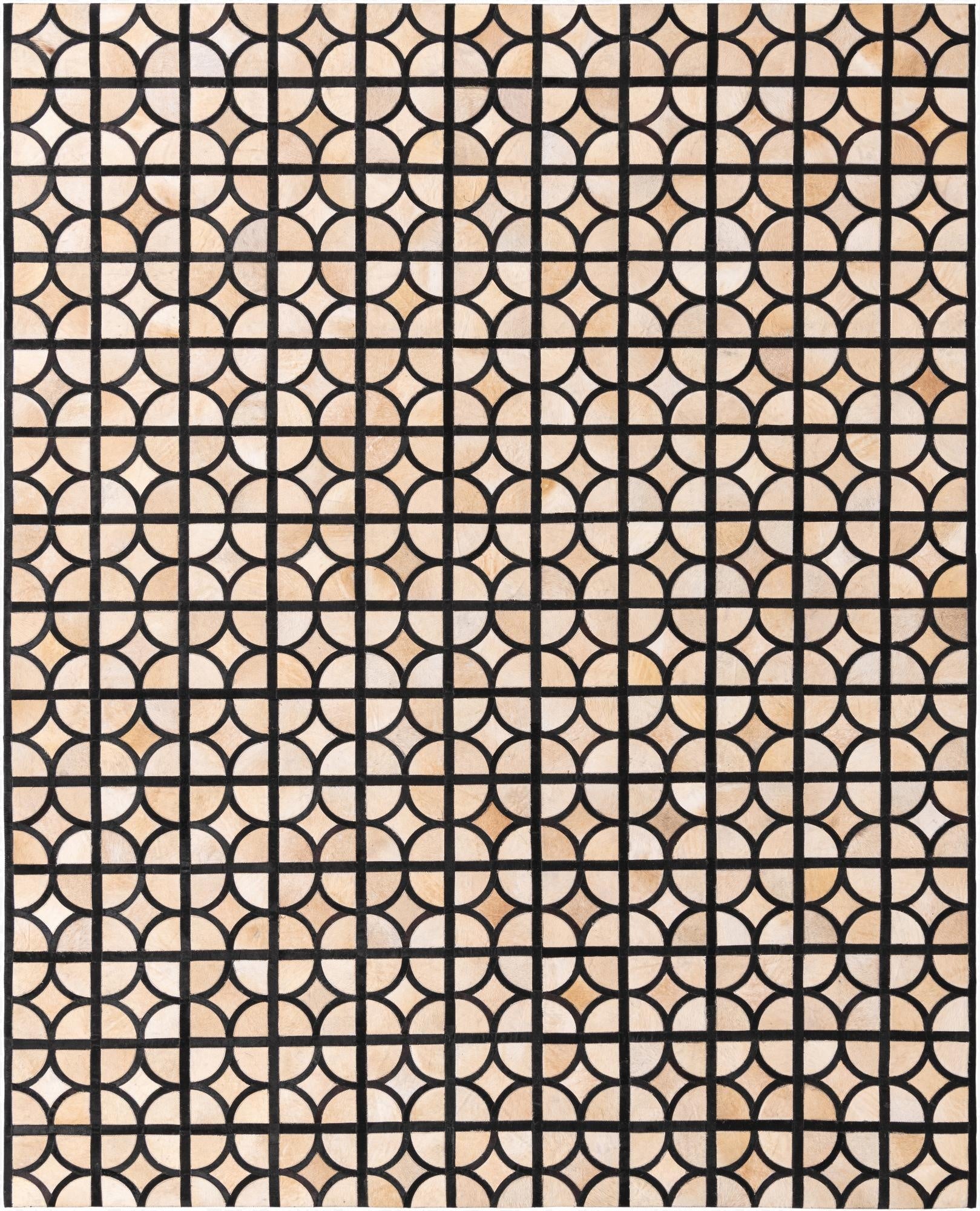  8' x 9' 10 Cowhide Leather Rug