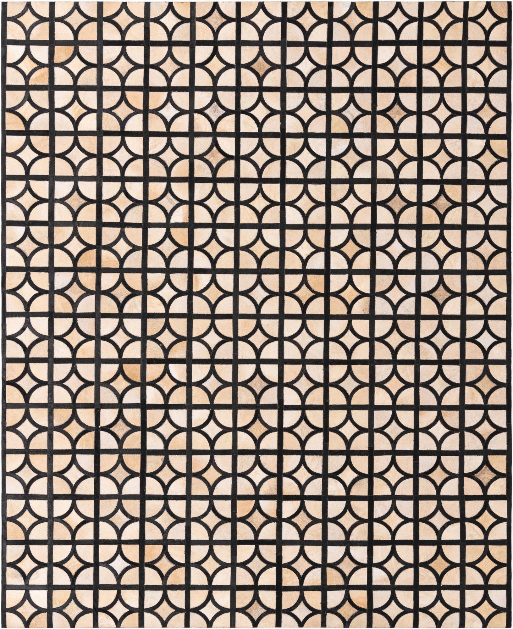  8' 1 x 10' Cowhide Leather Rug