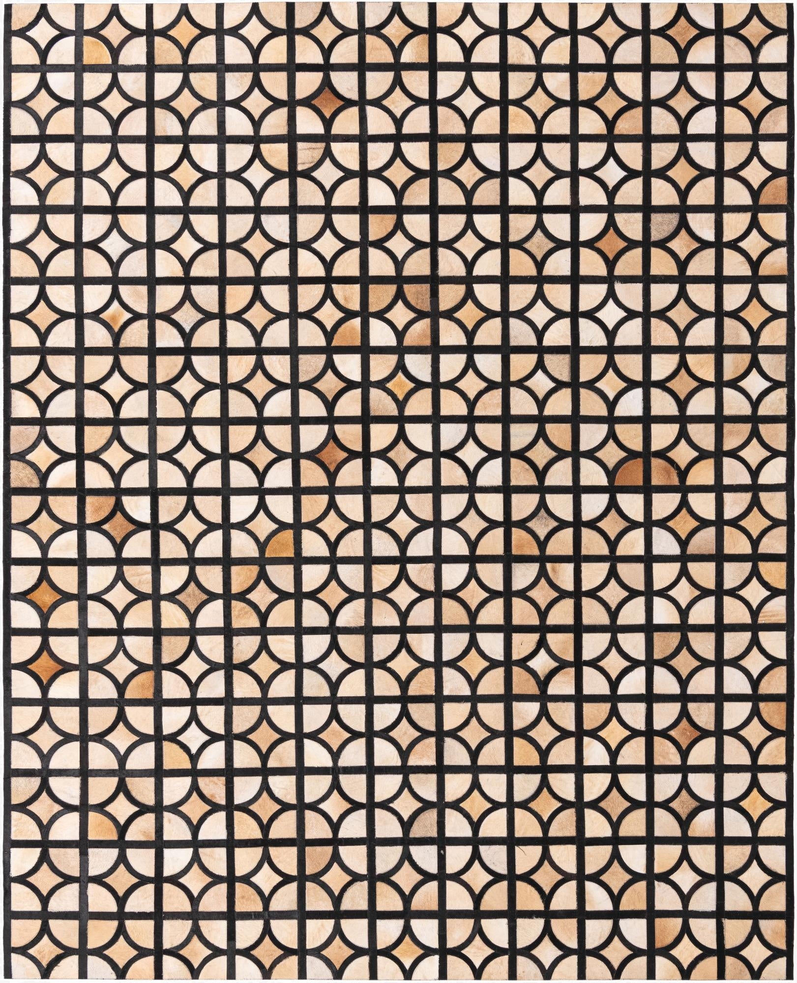  8' 2 x 10' Cowhide Leather Rug