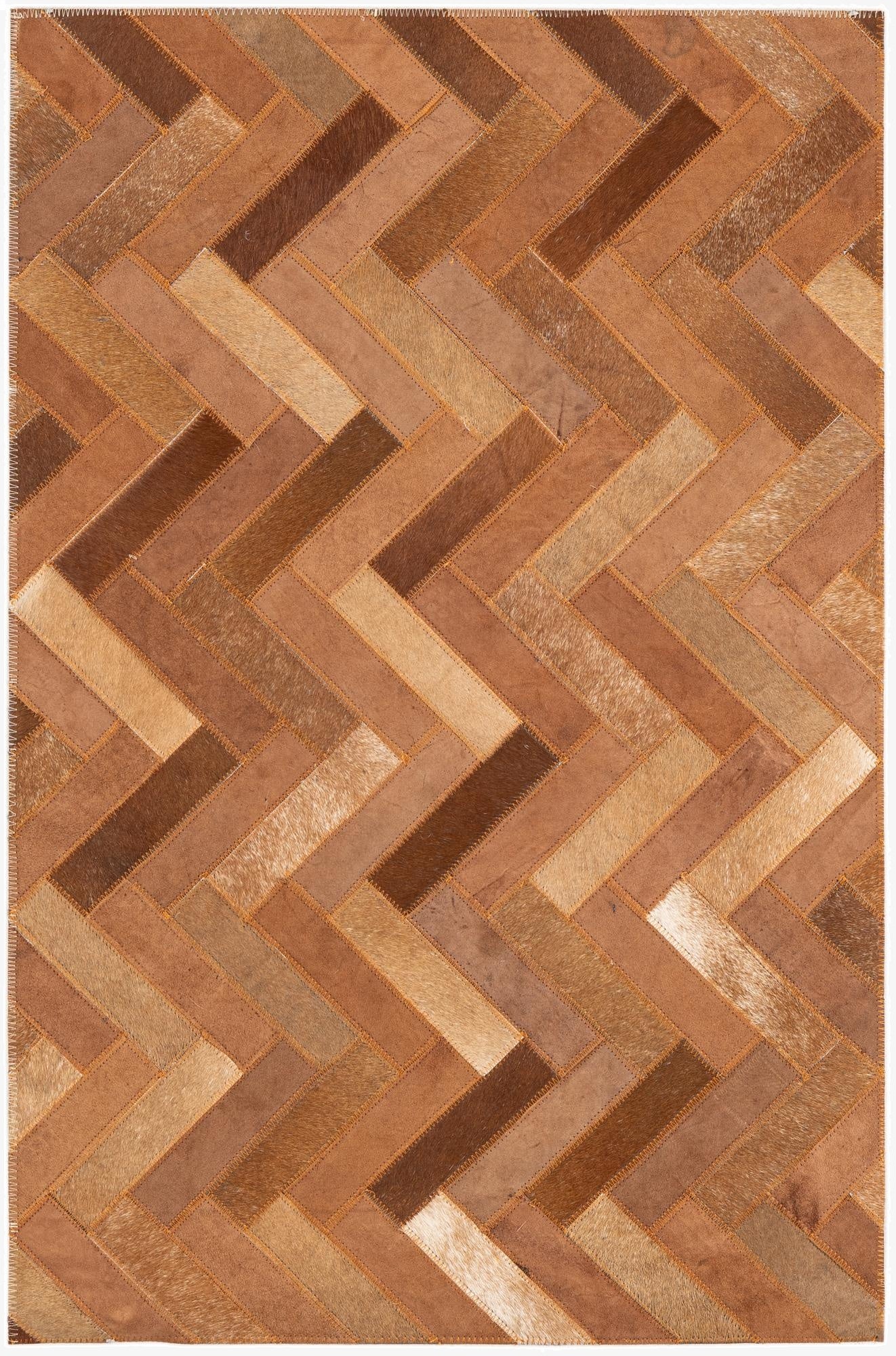  2' x 3' Cowhide Leather Rug