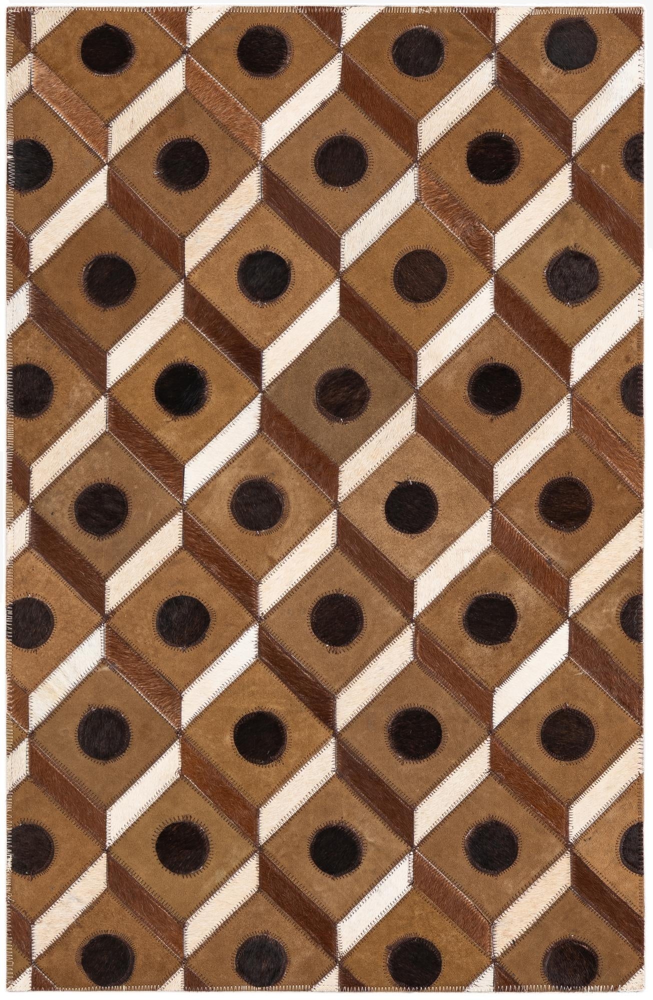  2' x 3' Cowhide Leather Rug