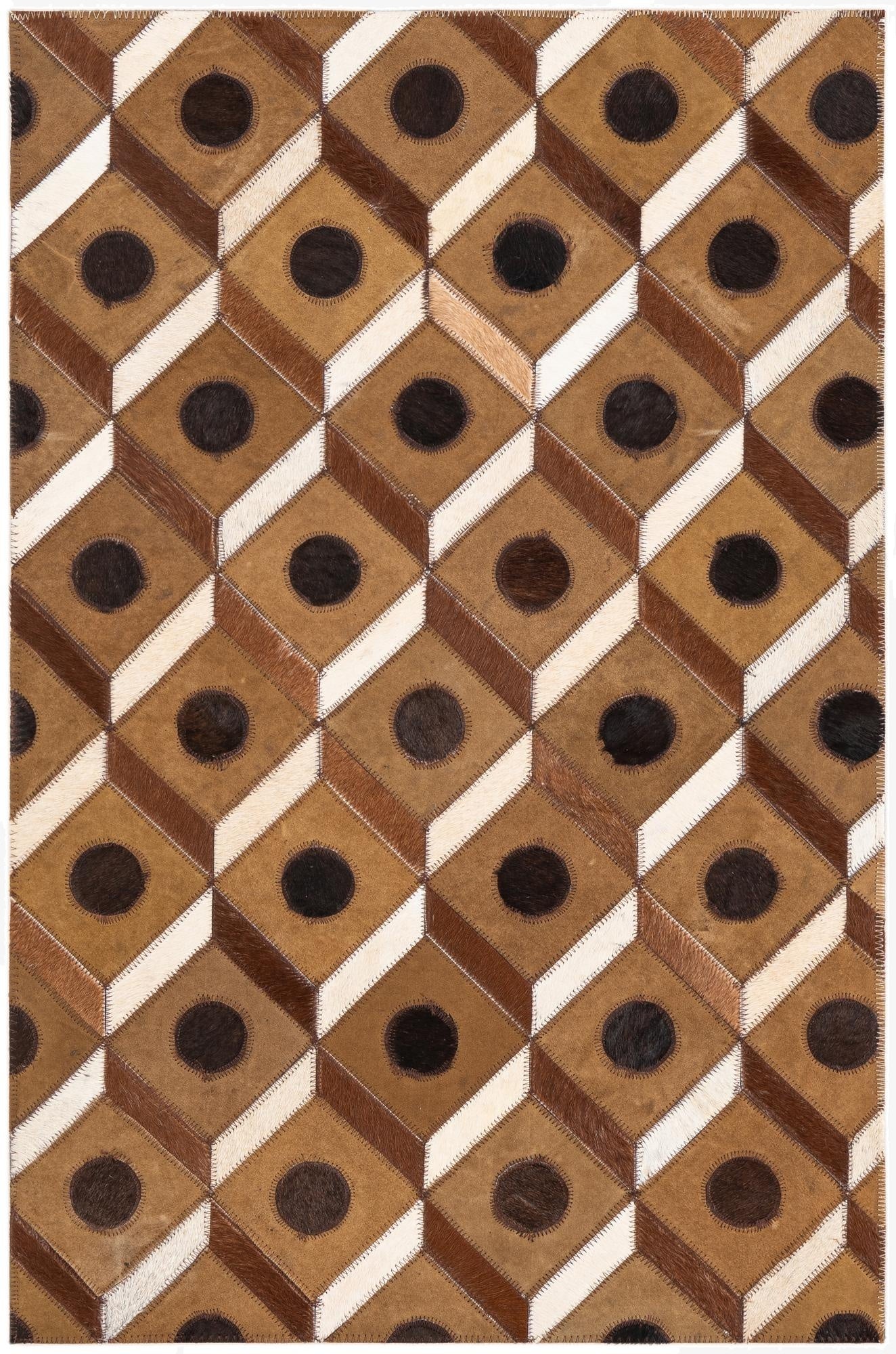  2' x 3' Cowhide Leather Rug