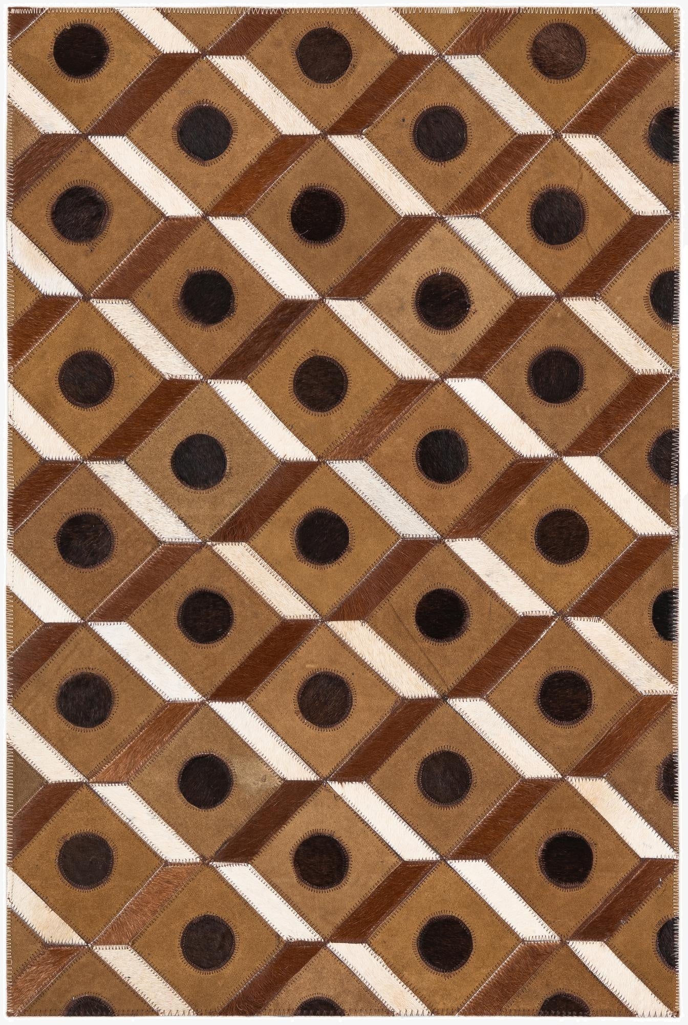  2' x 3' Cowhide Leather Rug