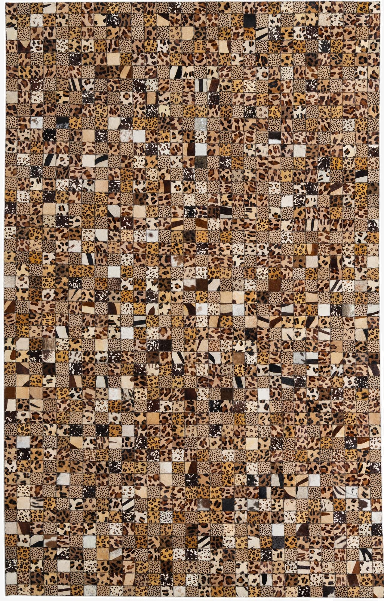  5' 1 x 8' 1 Cowhide Leather Rug