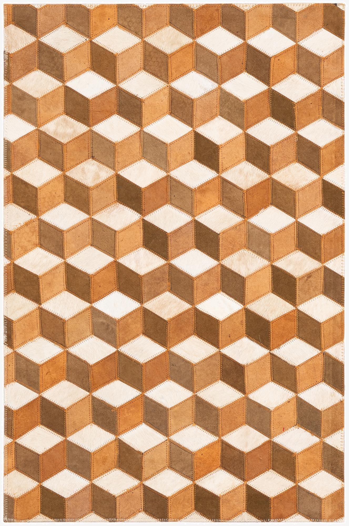  2' x 3' Cowhide Leather Rug