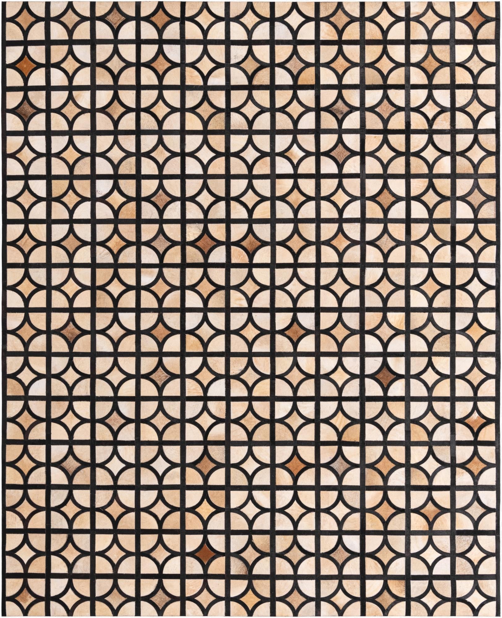  8' 2 x 10' Cowhide Leather Rug