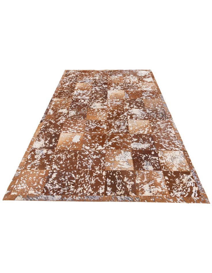 Detail image of  5' 2 x 8' Cowhide Stocks Rug