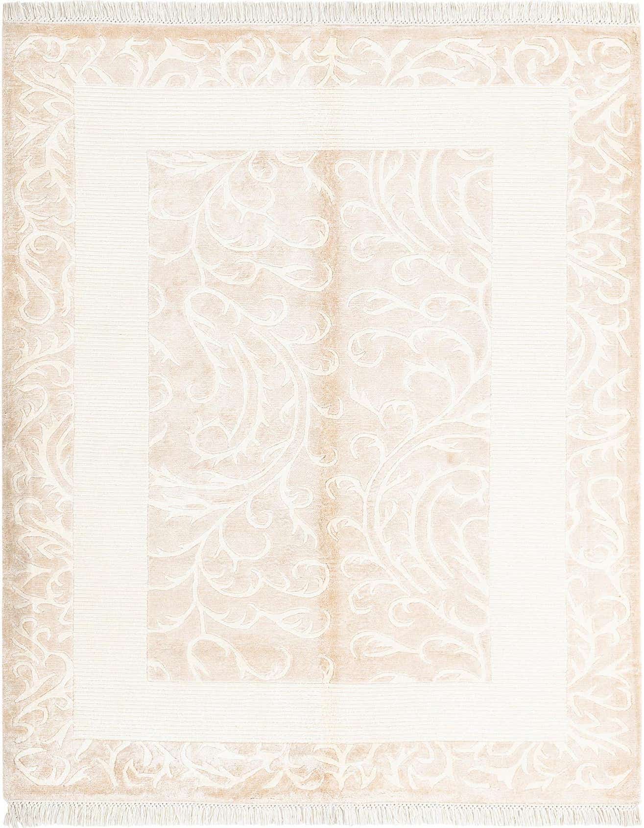 A 4x6 rectangular Darya Collection rug in brown and tan, featuring a modern Persian-inspired floral pattern.