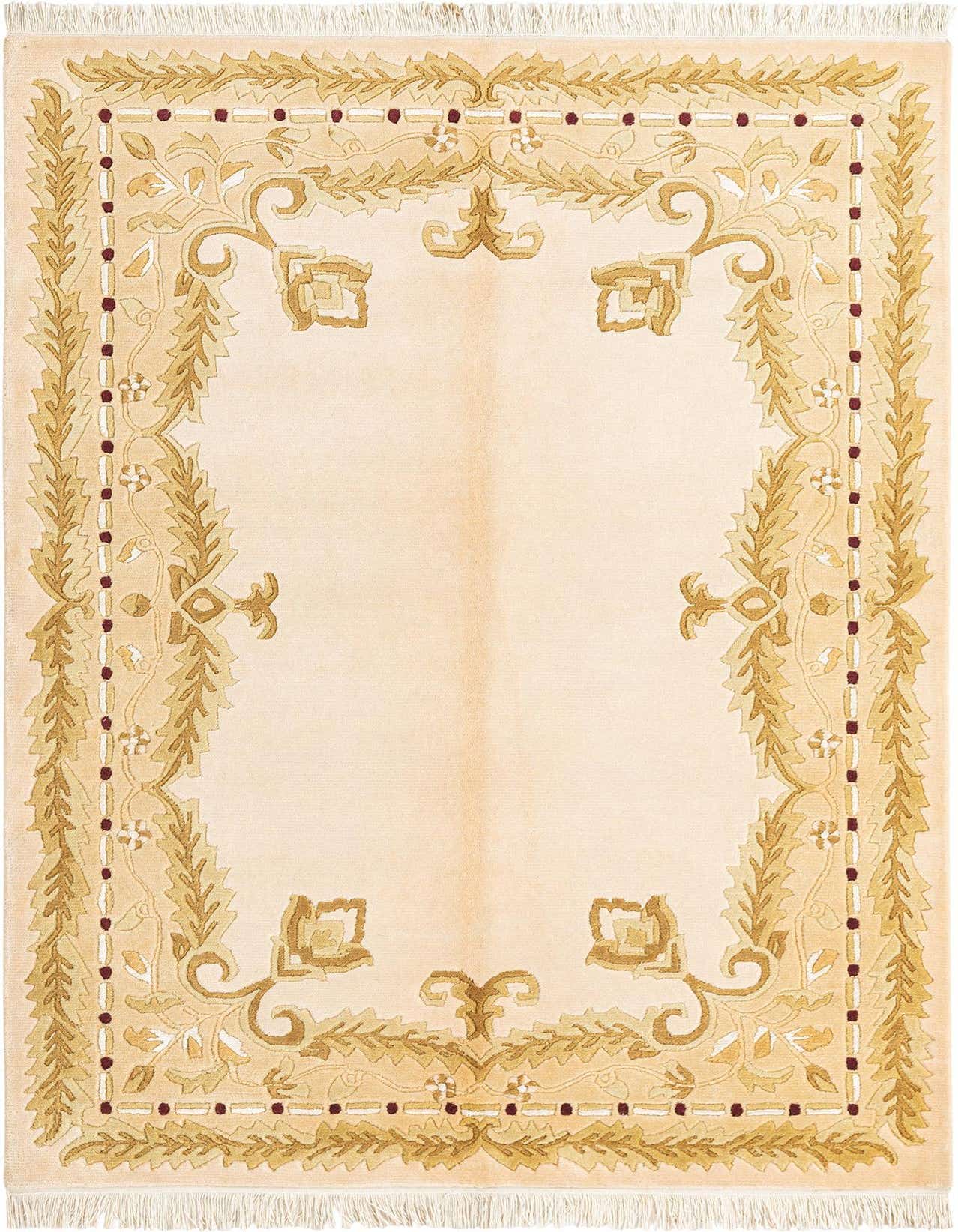 A 4x6 rectangular Darya rug in browns and tans, featuring a modern Persian floral border design with a high pile.