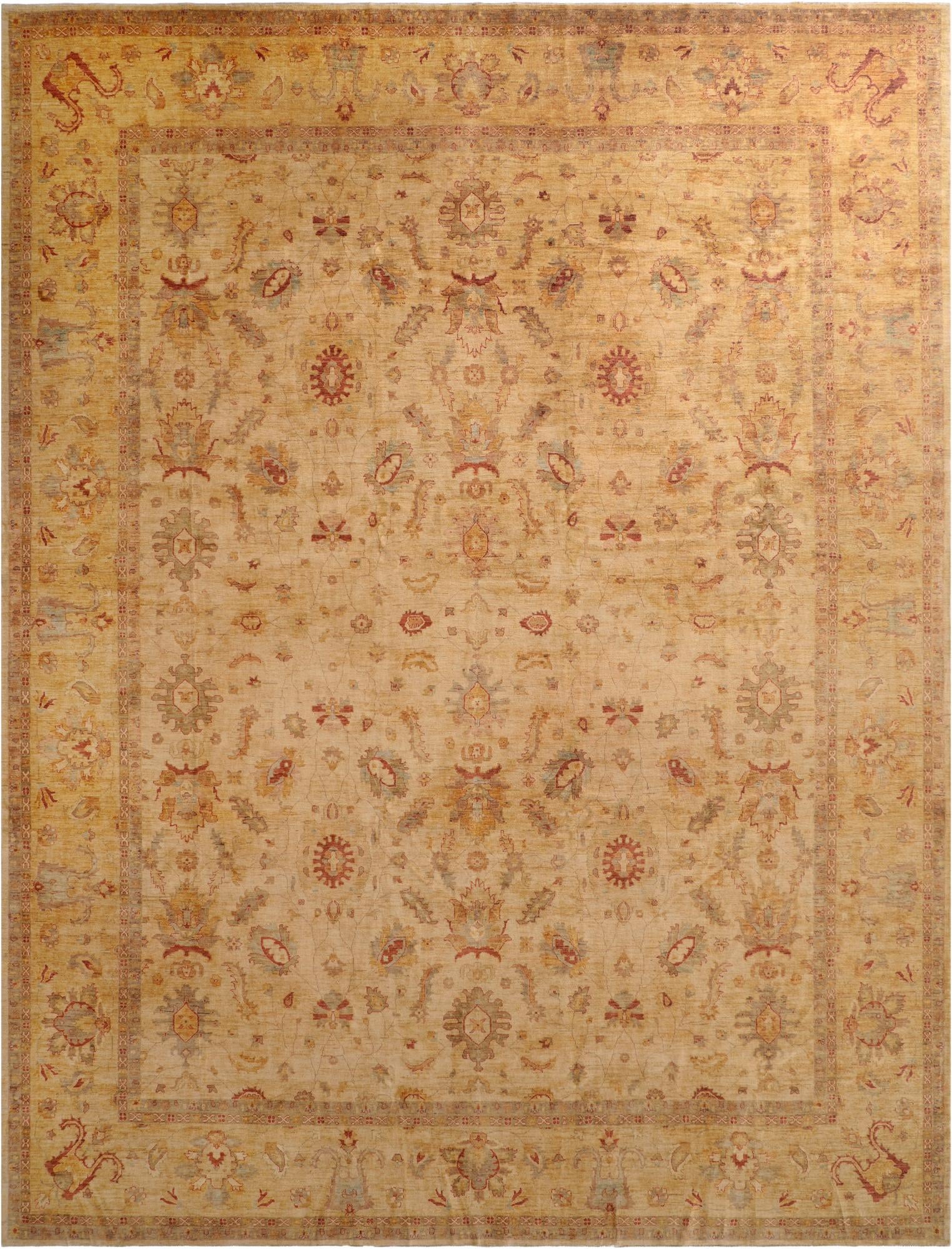  13' 9 x 17' 8  Hand Knotted Farahan Wool Rug