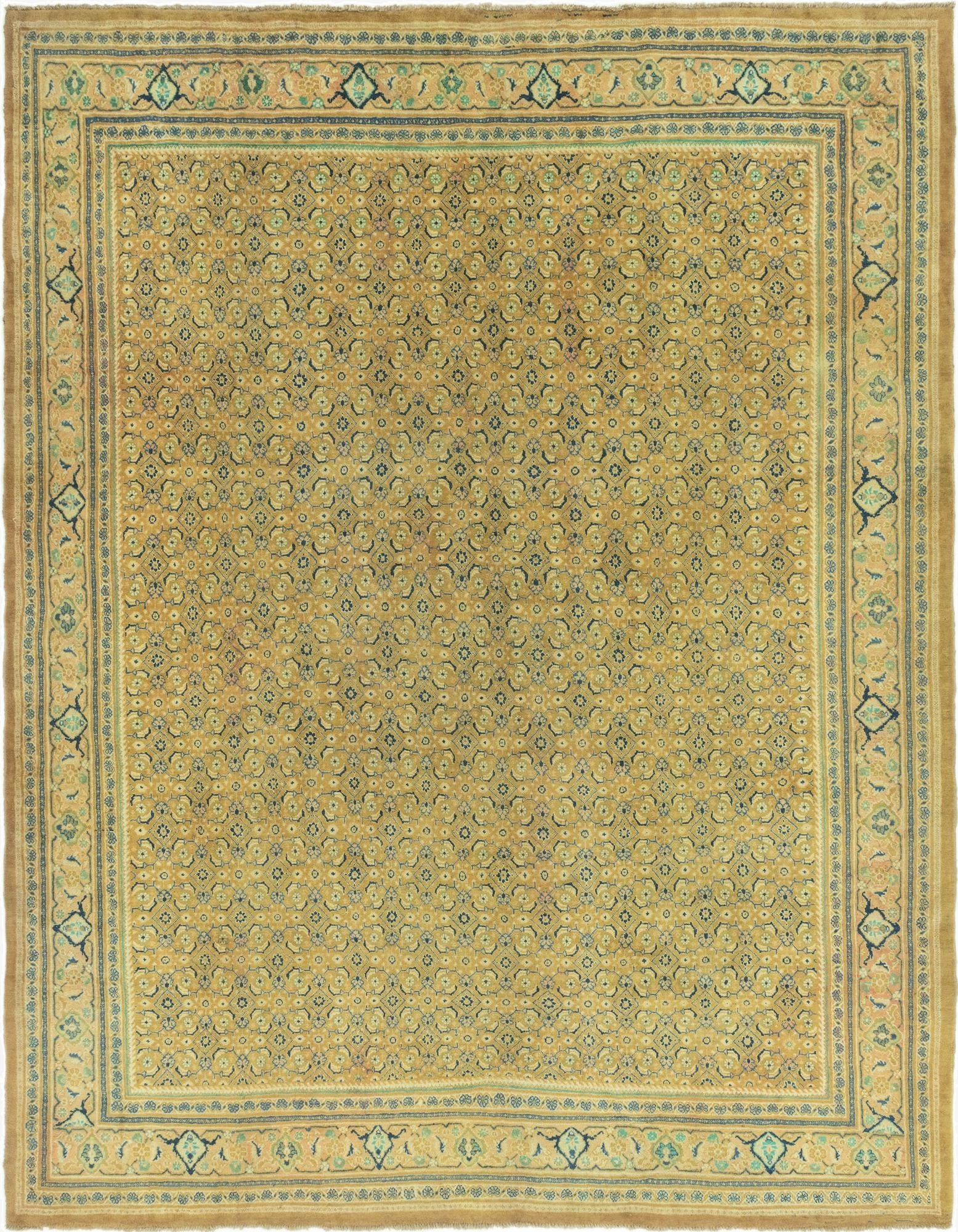  10' 5 x 13' 3  Hand Knotted Farahan Persian Wool Rug