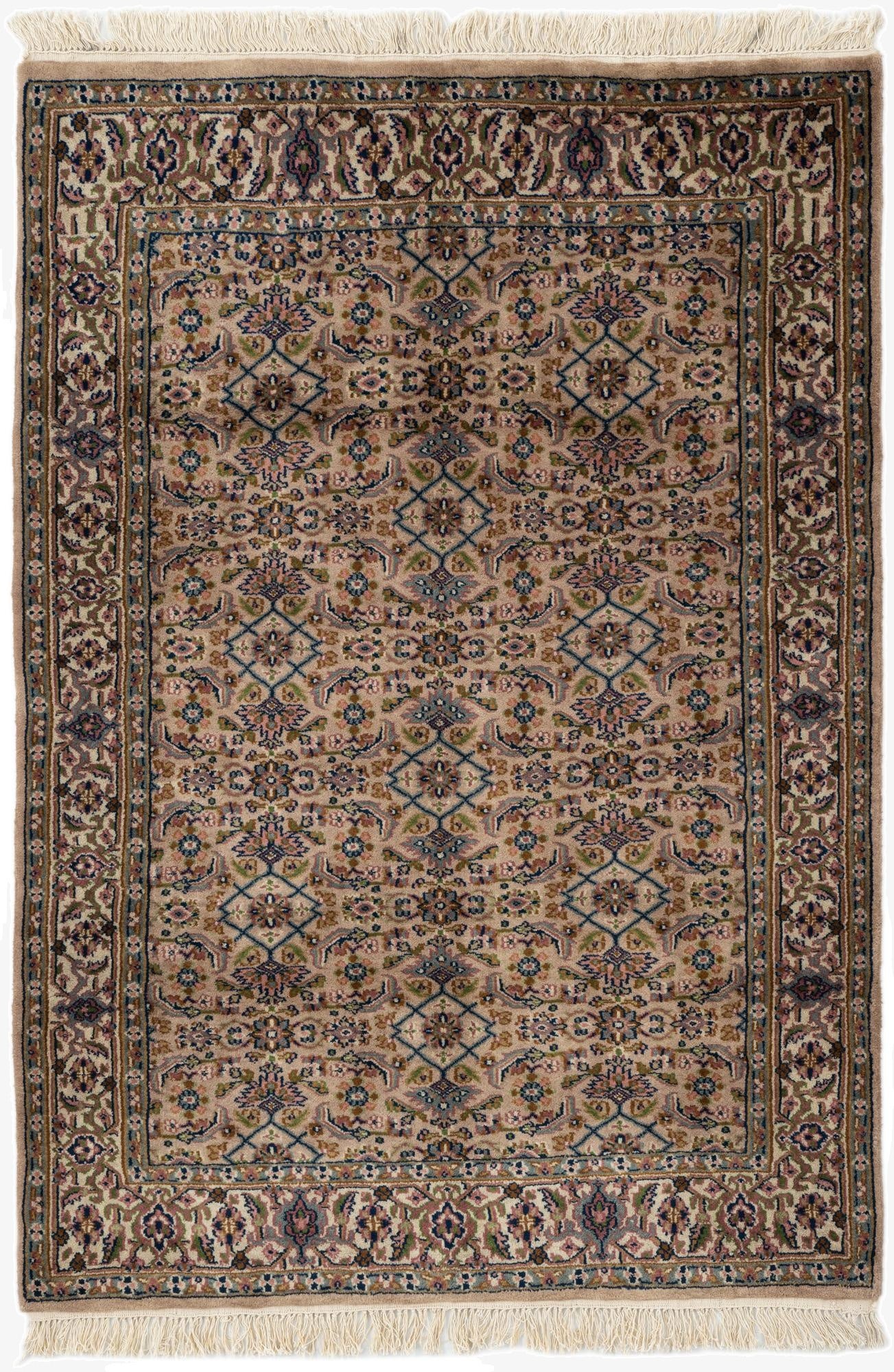  4' x 5' 8  Hand Knotted Farahan Wool Rug