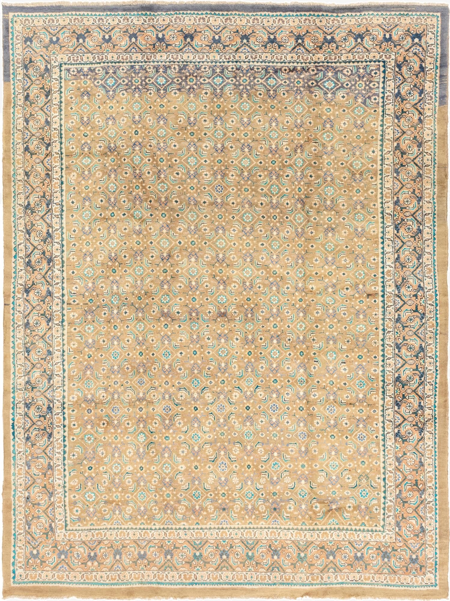  9' 6 x 12' 6  Hand Knotted Farahan Persian Wool Rug