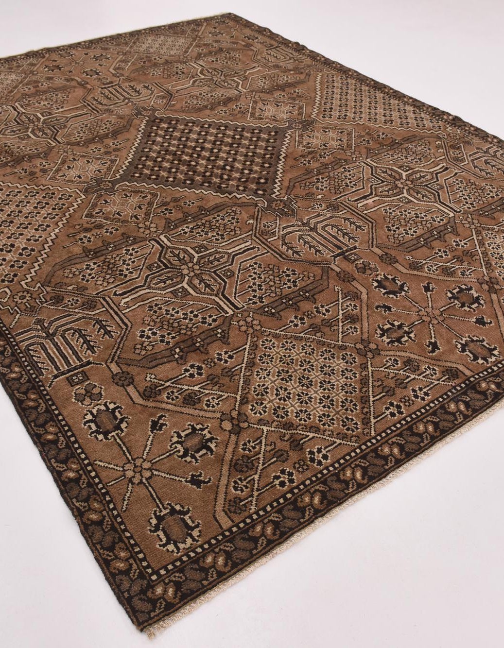 Light Brown 7' 9 x 10' 5 Hand Knotted Ferdos Persian Wool Rug | Rugs.com