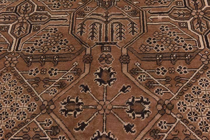 Light Brown 7' 9 x 10' 5 Hand Knotted Ferdos Persian Wool Rug | Rugs.com