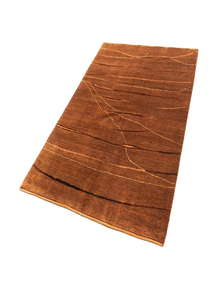 Detail image of  4' 10 x 6' 10  Hand Knotted Gabbeh Wool Rug