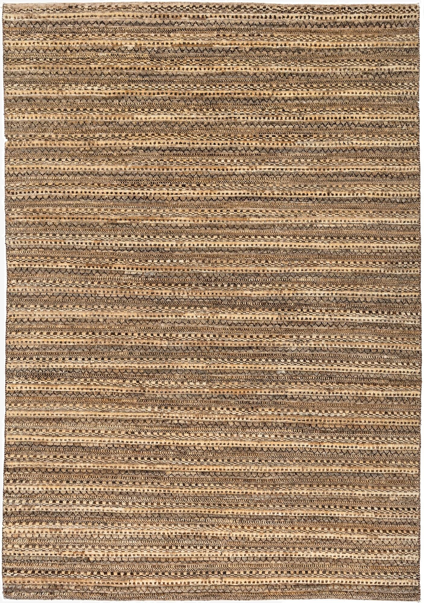  4' 6 x 6' 5  Hand Knotted Gabbeh Wool Rug