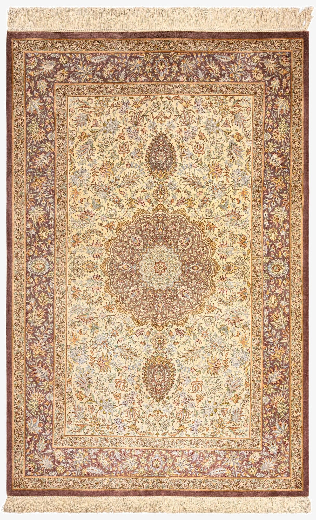  3' 3 x 5' 1 Ghom Silk Rug