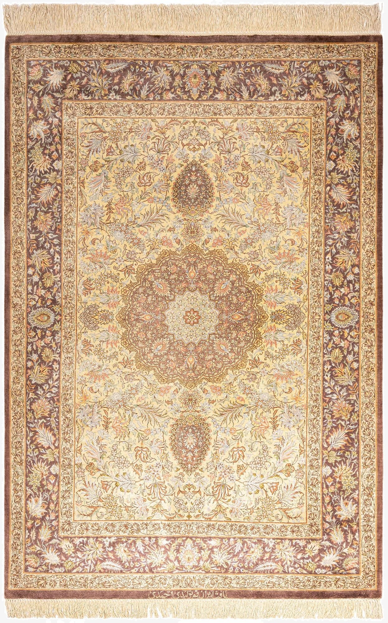  3' 4 x 5' Ghom Silk Rug