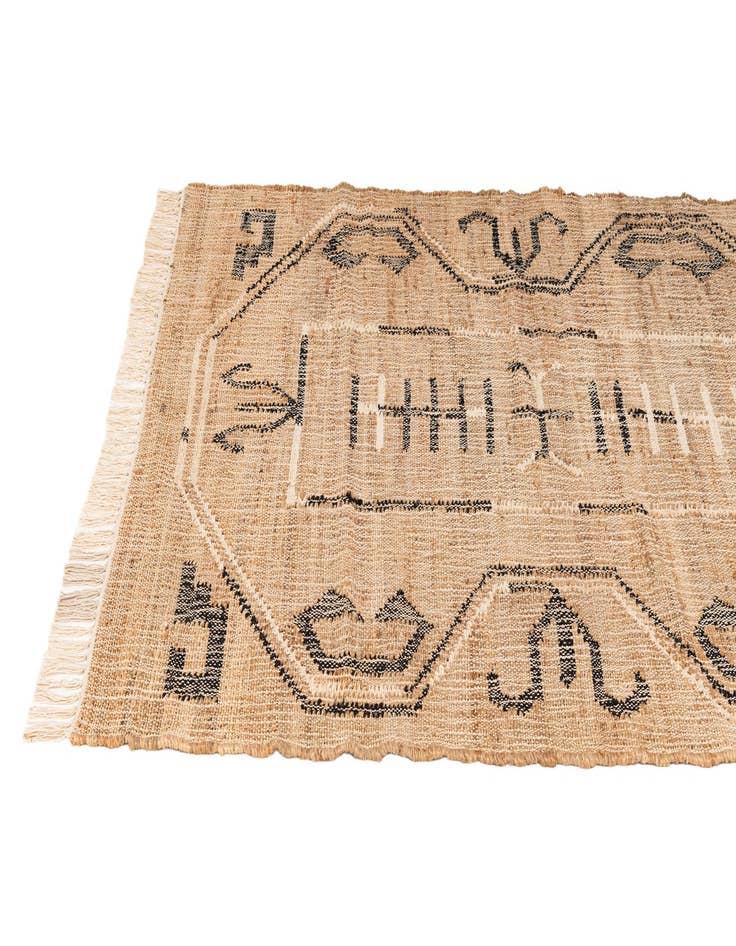 Detail image of  4' 2 x 6'  Hand Woven Kala Handwoven Jute Rug