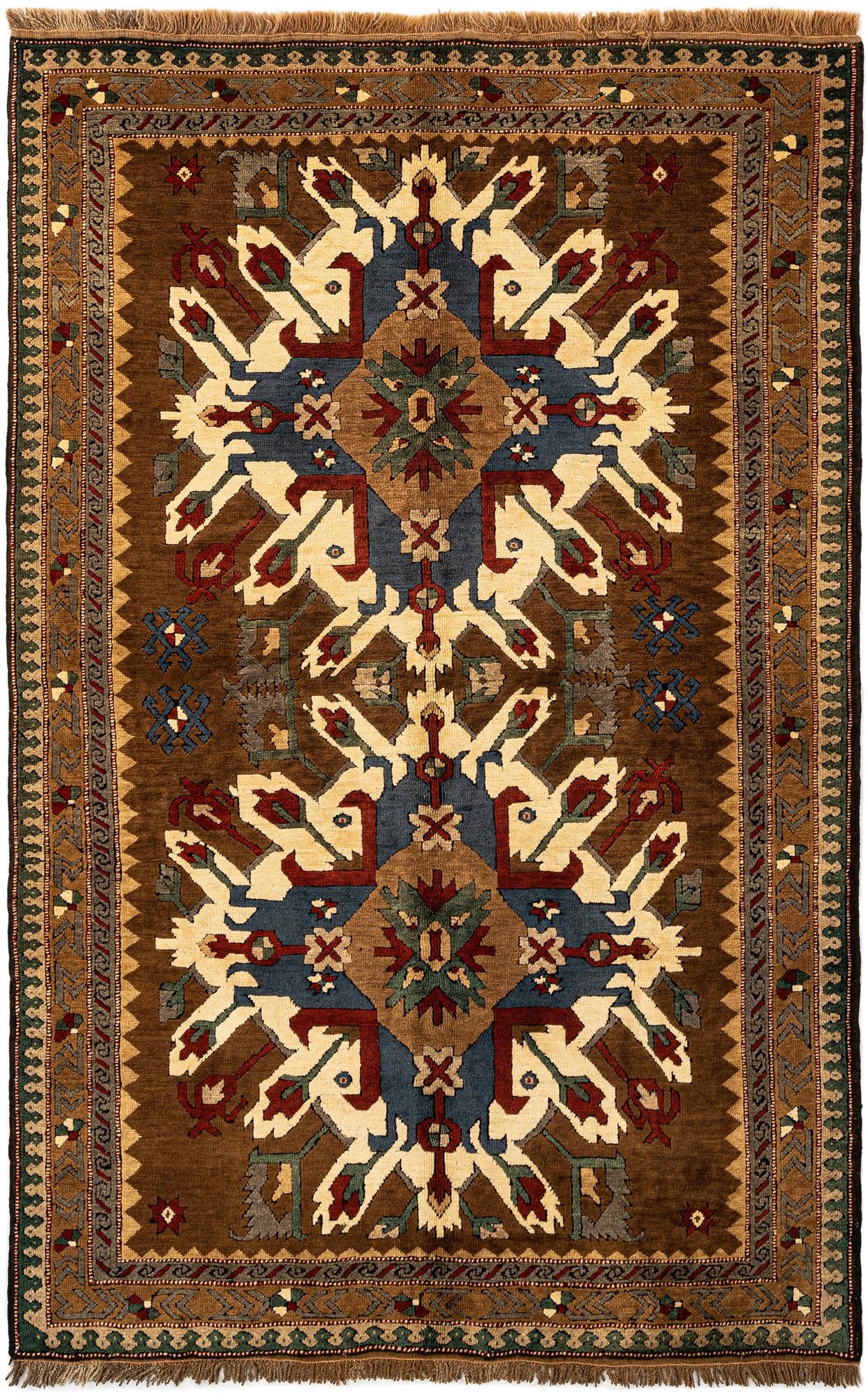  4' 9 x 7' 3  Hand Knotted Kars Wool Rug