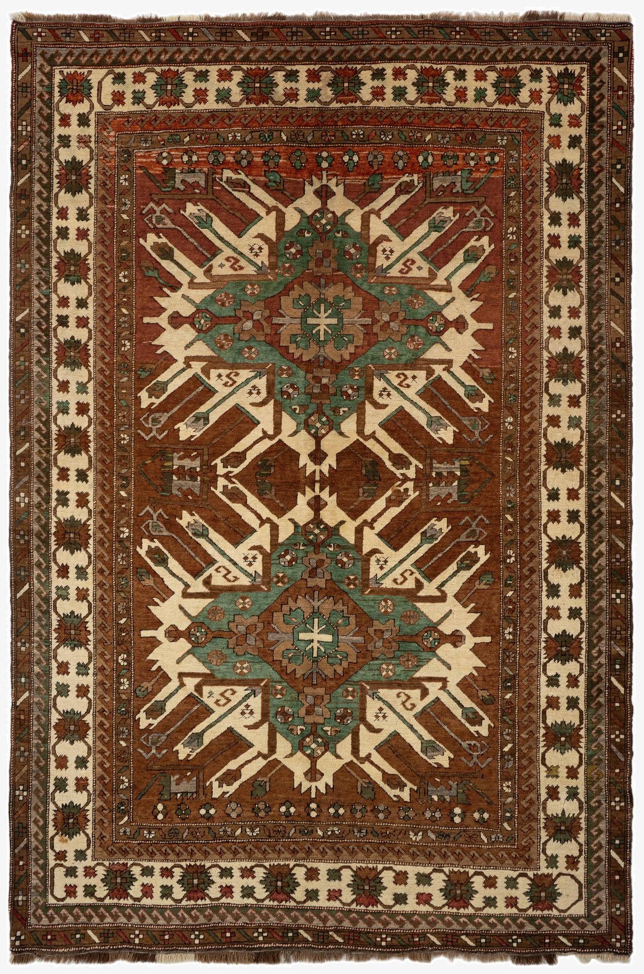  5' 8 x 8' 5  Hand Knotted Kars Oriental Wool Rug