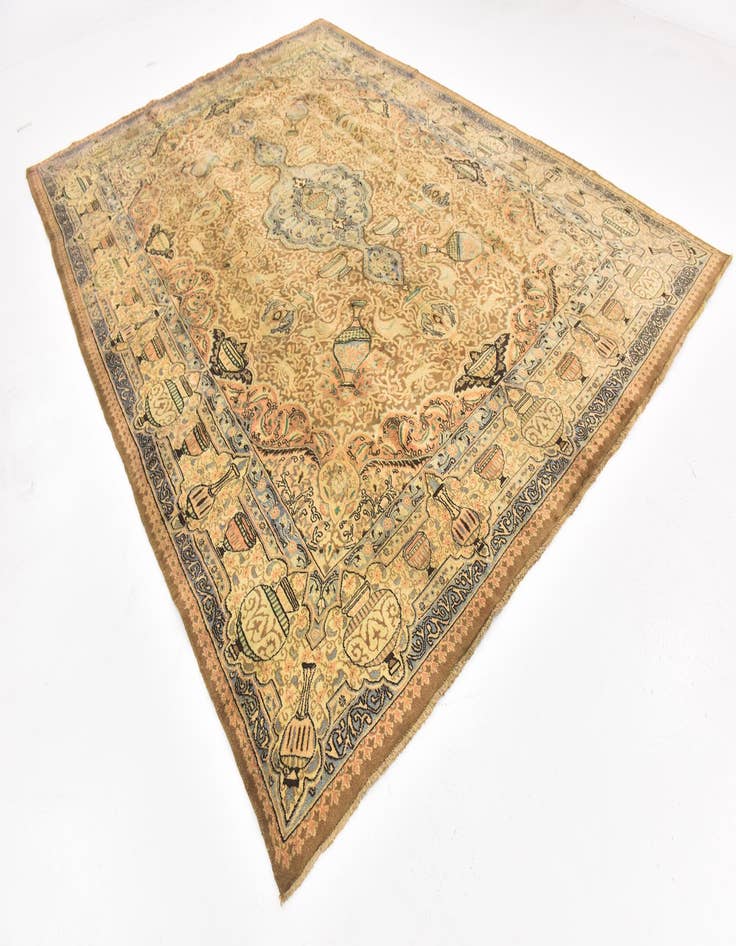 Detail image of  9' 8 x 12' 10  Hand Knotted Kashmar Persian Wool Rug