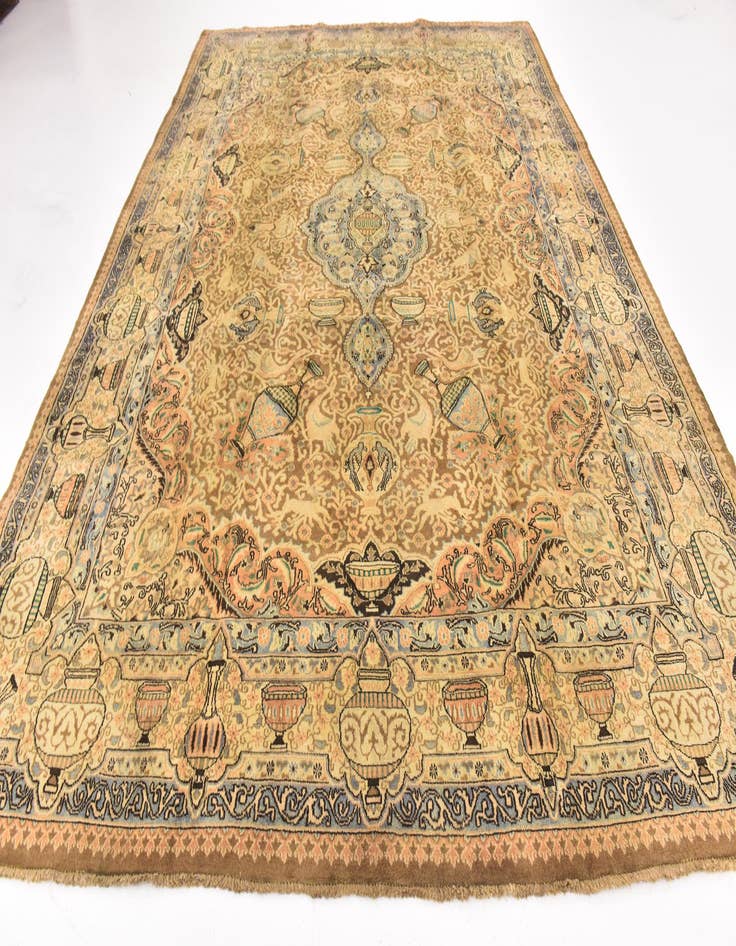 Detail image of  9' 8 x 12' 10  Hand Knotted Kashmar Persian Wool Rug