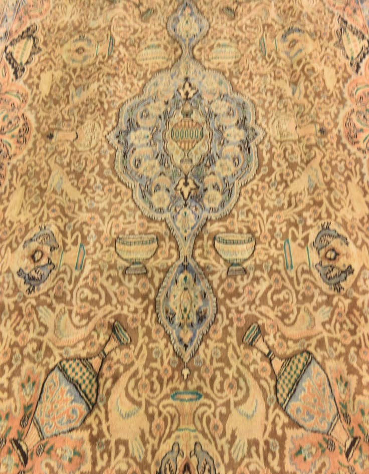 Detail image of  9' 8 x 12' 10  Hand Knotted Kashmar Persian Wool Rug