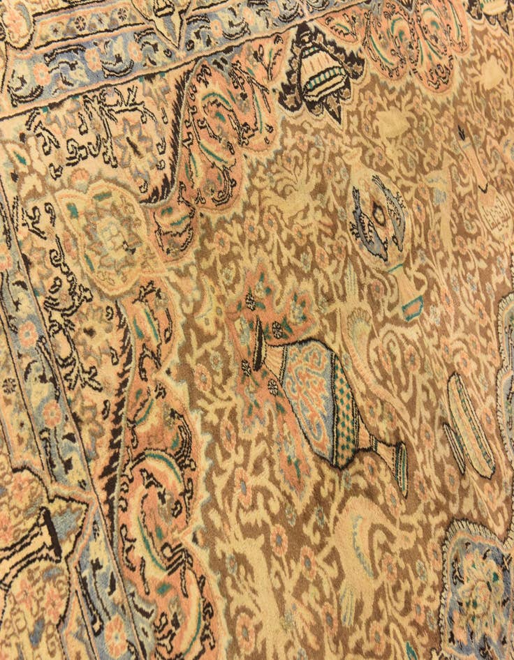 Detail image of  9' 8 x 12' 10  Hand Knotted Kashmar Persian Wool Rug