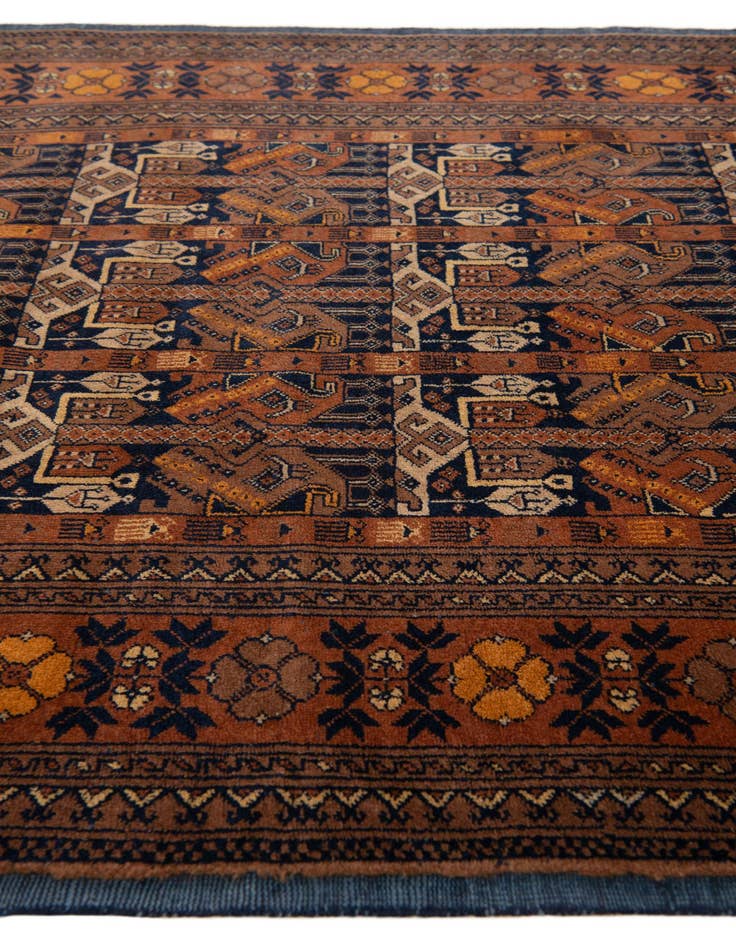 Detail image of  4' x 6' 4  Hand Knotted Kashmir Oriental Wool Rug