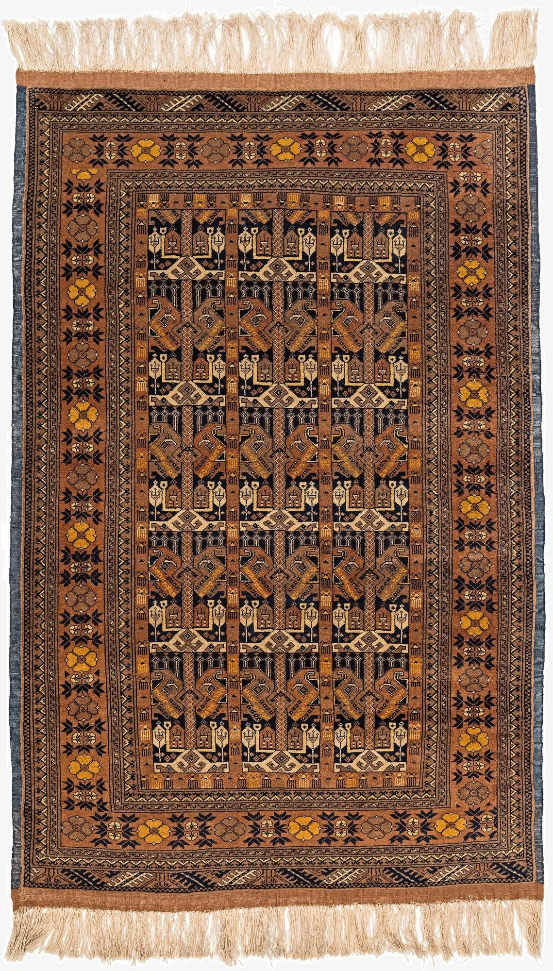  4' x 6' 4  Hand Knotted Kashmir Oriental Wool Rug