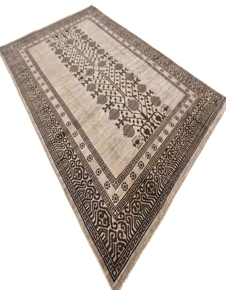 Detail image of  6' 6 x 9' 10  Hand Knotted Khotan Ziegler Oriental Rug