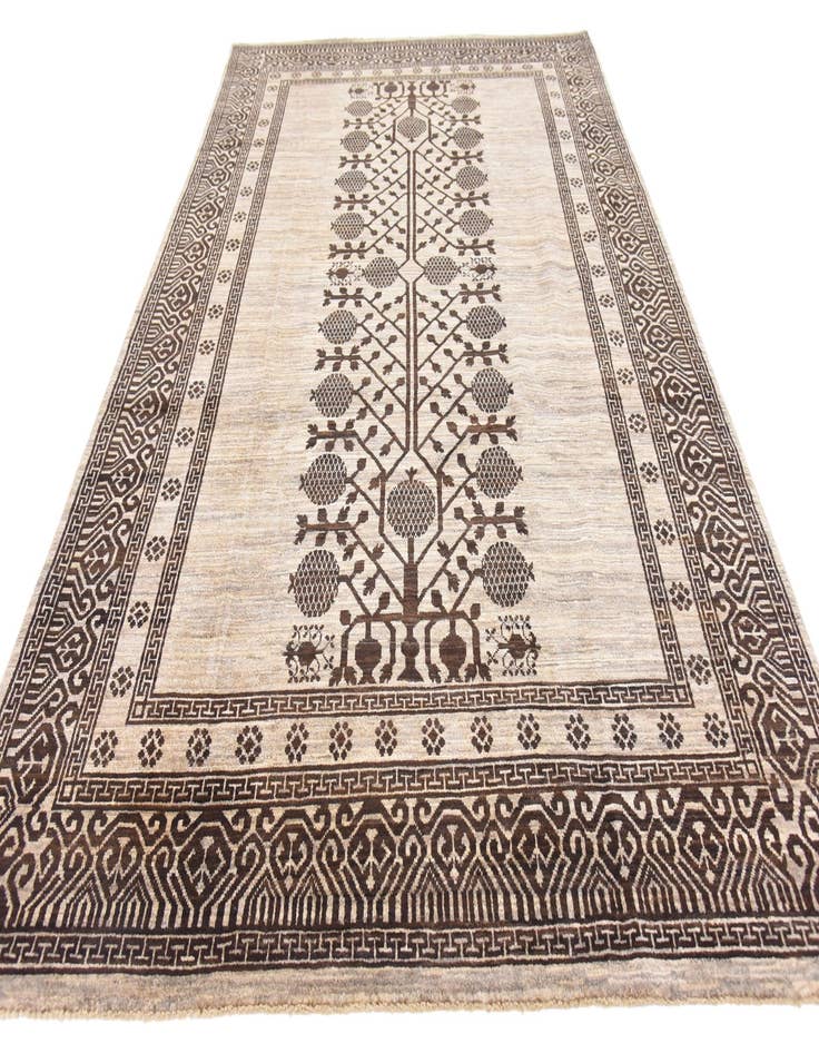 Detail image of  6' 6 x 9' 10  Hand Knotted Khotan Ziegler Oriental Rug