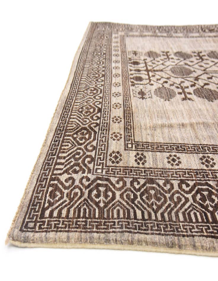 Detail image of  6' 6 x 9' 10  Hand Knotted Khotan Ziegler Oriental Rug