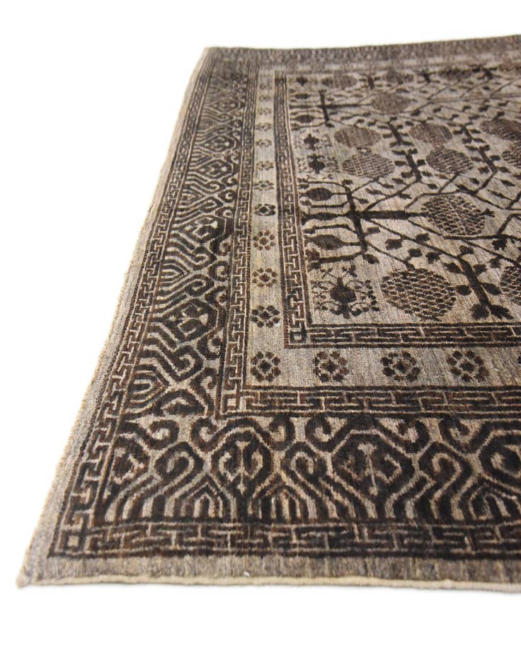 Detail image of  6' 6 x 9' 8  Hand Knotted Khotan Ziegler Oriental Rug