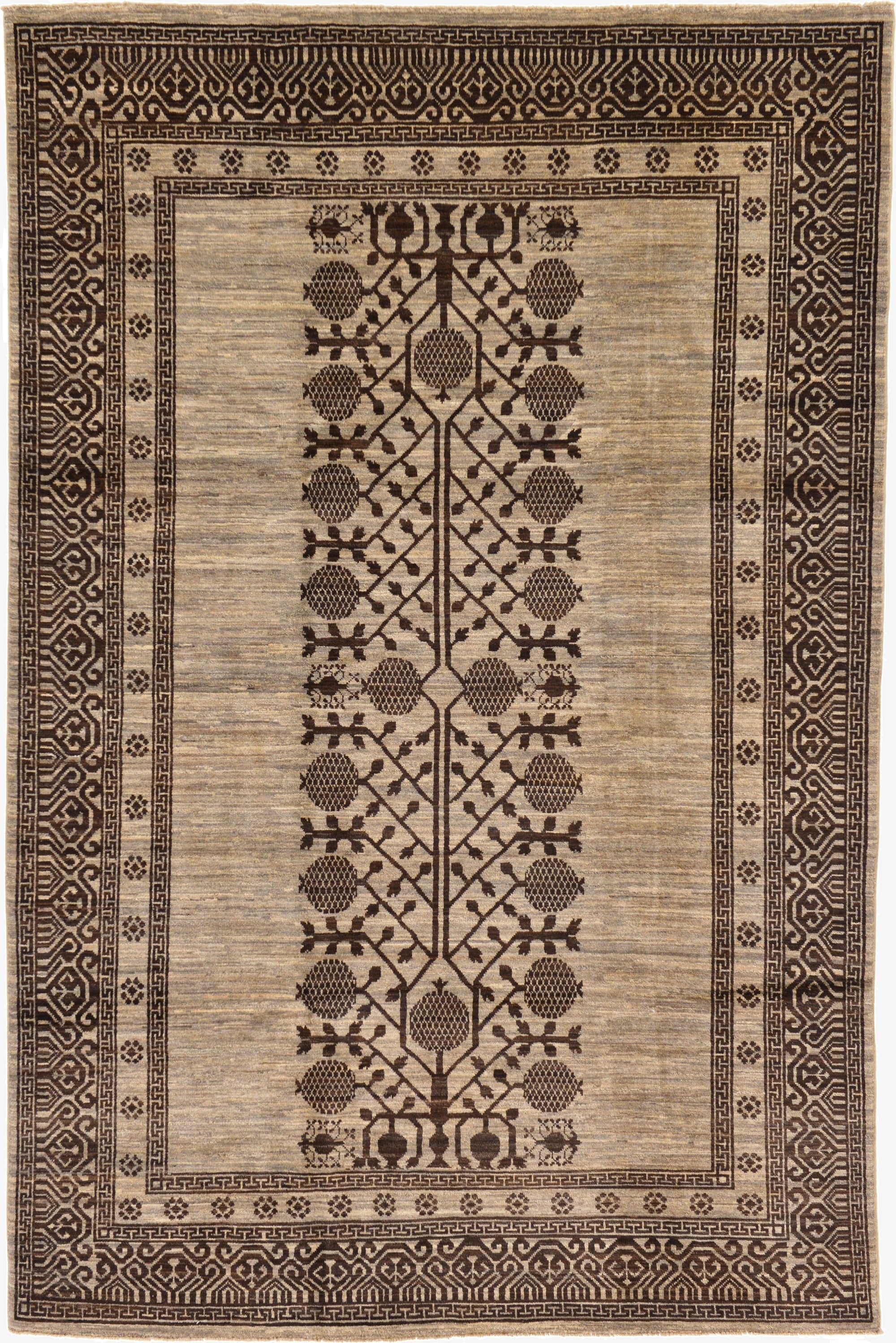  6' 6 x 9' 10  Hand Knotted Khotan Ziegler Oriental Rug