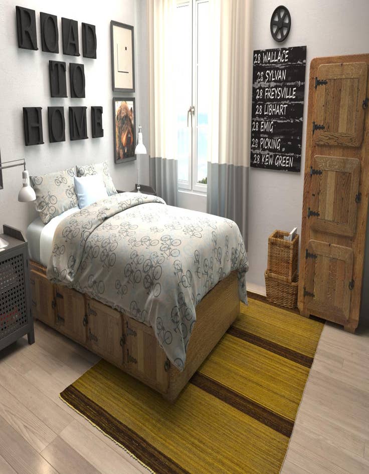 Detail image of  5' 6 x 7' 4  Hand Woven Kilim Afghan Wool Rug