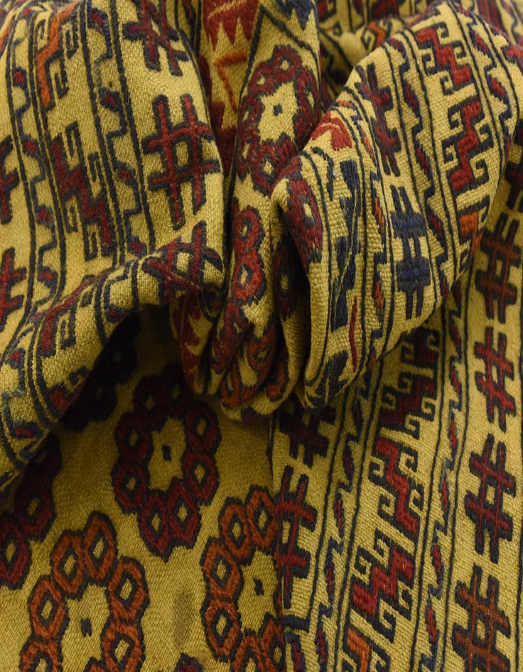 Detail image of  4' 2 x 6' 5  Hand Woven Kilim Afghan Wool Rug