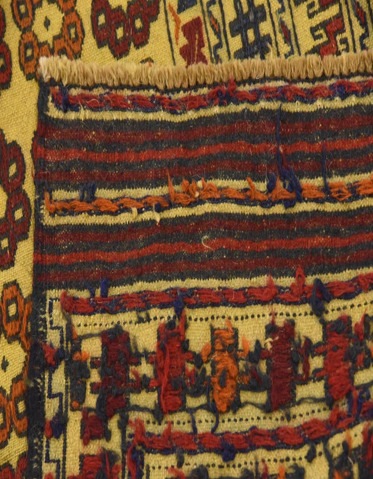 Detail image of  4' 2 x 6' 5  Hand Woven Kilim Afghan Wool Rug