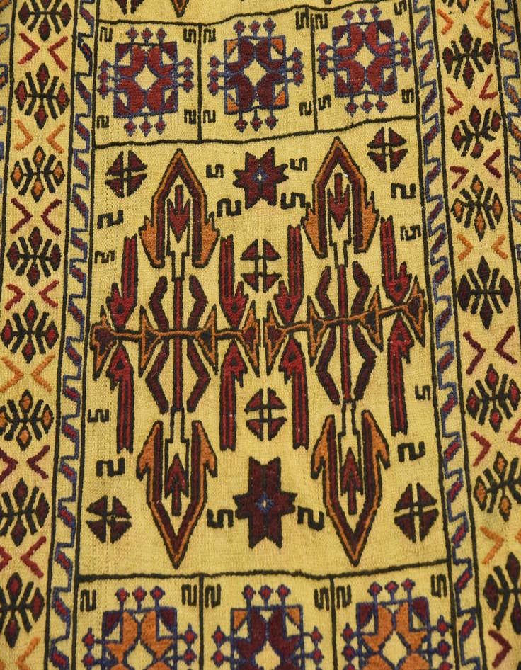 Detail image of  4' x 6' 3  Hand Woven Kilim Afghan Wool Rug