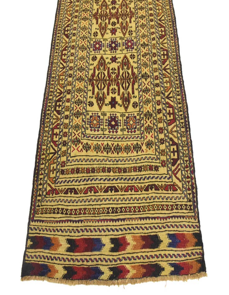 Detail image of  4' x 6' 3  Hand Woven Kilim Afghan Wool Rug