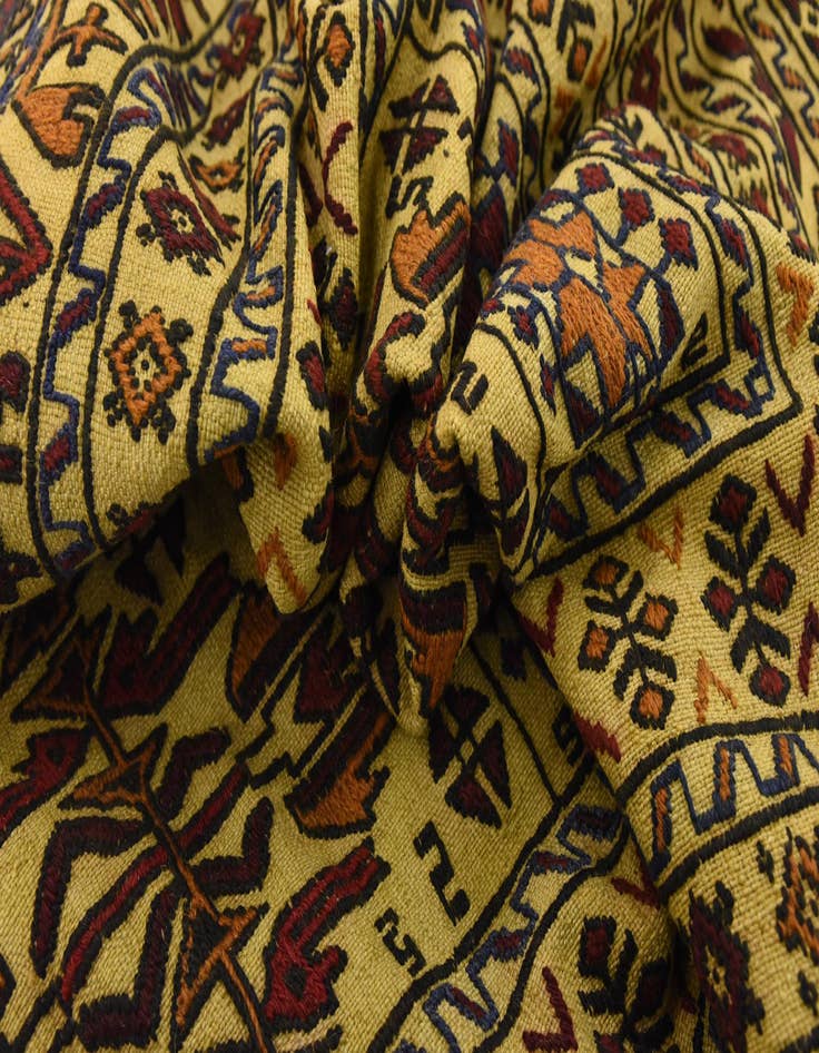 Detail image of  4' x 6' 3  Hand Woven Kilim Afghan Wool Rug