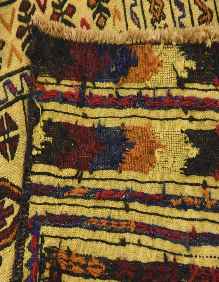 Detail image of  4' x 6' 3  Hand Woven Kilim Afghan Wool Rug